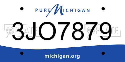3JO7879 Michigan License Plate
