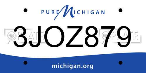 3JOZ879 Michigan License Plate