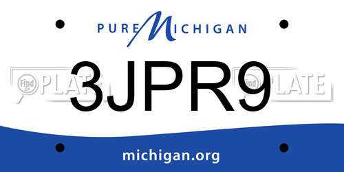 3JPR9 Michigan License Plate