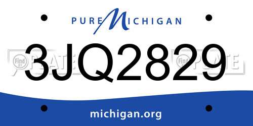 3JQ2829 Michigan License Plate