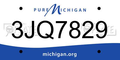 3JQ7829 Michigan License Plate