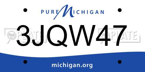 3JQW47 Michigan License Plate