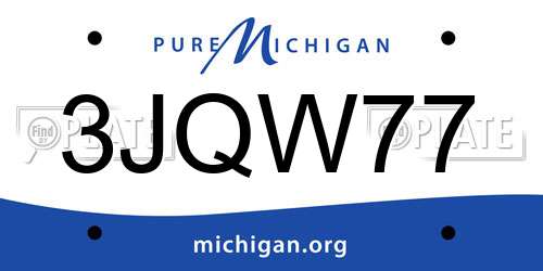 3JQW77 Michigan License Plate