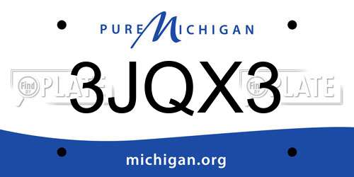 3JQX3 Michigan License Plate