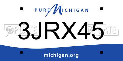 3JRX45 Michigan License Plate
