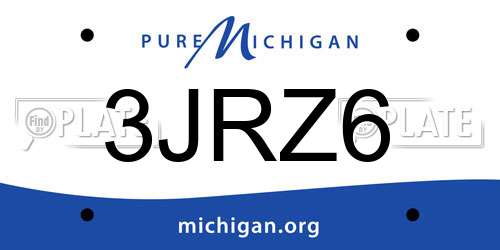 3JRZ6 Michigan License Plate