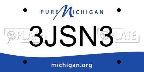 3JSN3 Michigan License Plate