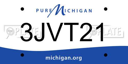 3JVT21 Michigan License Plate