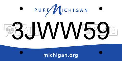 3JWW59 Michigan License Plate