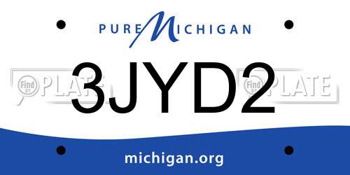 3JYD2 Michigan License Plate