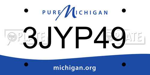 3JYP49 Michigan License Plate