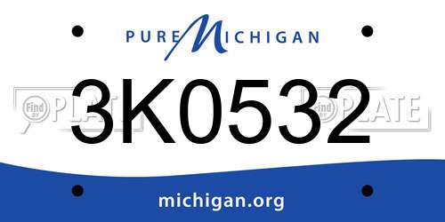 3K0532 Michigan License Plate