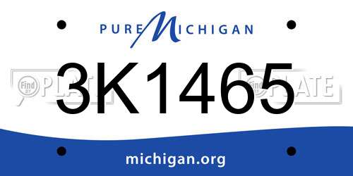 3K1465 Michigan License Plate