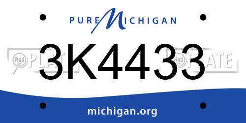 3K4433 Michigan License Plate