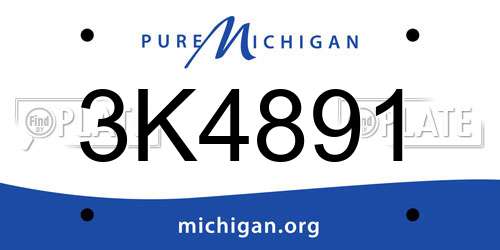 3K4891 Michigan License Plate