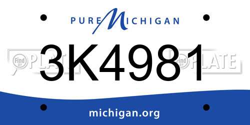 3K4981 Michigan License Plate