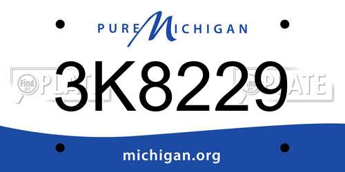3K8229 Michigan License Plate