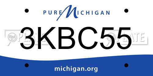 3KBC55 Michigan License Plate