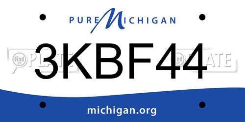 3KBF44 Michigan License Plate