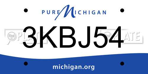 3KBJ54 Michigan License Plate