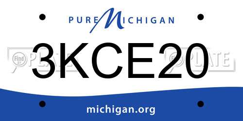3KCE20 Michigan License Plate