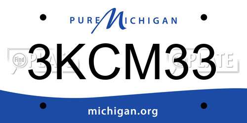 3KCM33 Michigan License Plate