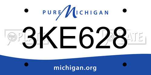 3KE628 Michigan License Plate