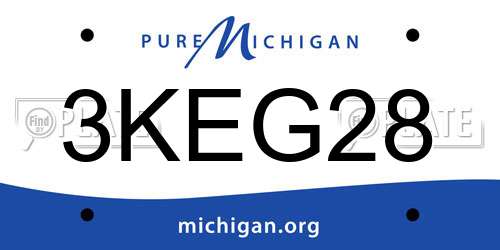 3KEG28 Michigan License Plate