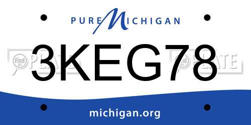 3KEG78 Michigan License Plate