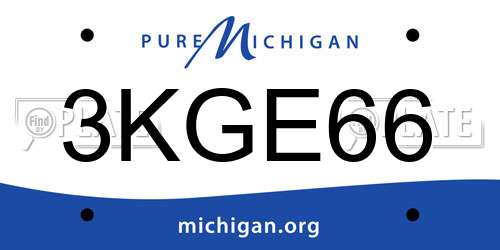 3KGE66 Michigan License Plate