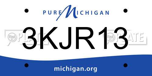3KJR13 Michigan License Plate