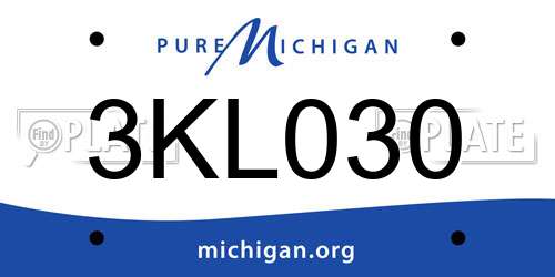 3KL030 Michigan License Plate