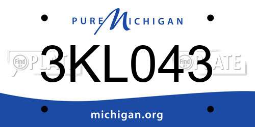 3KL043 Michigan License Plate