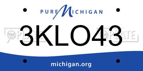 3KLO43 Michigan License Plate
