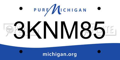 3KNM85 Michigan License Plate
