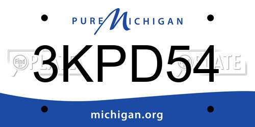 3KPD54 Michigan License Plate
