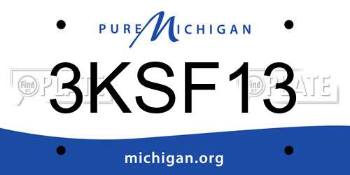 3KSF13 Michigan License Plate