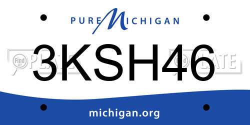 3KSH46 Michigan License Plate