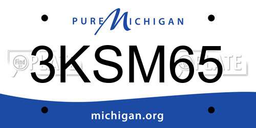 3KSM65 Michigan License Plate
