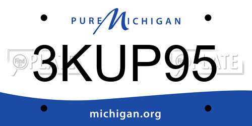 3KUP95 Michigan License Plate