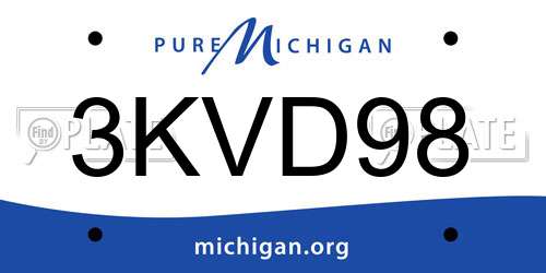 3KVD98 Michigan License Plate