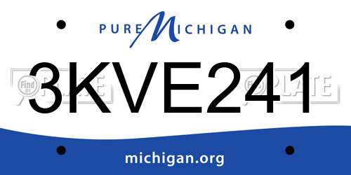 3KVE241 Michigan License Plate