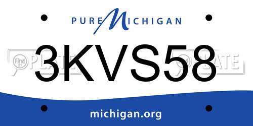 3KVS58 Michigan License Plate