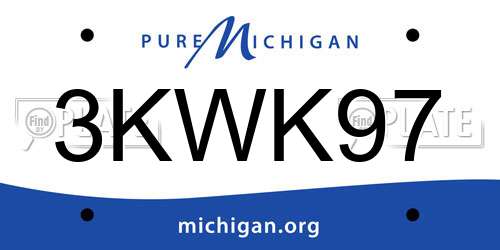 3KWK97 Michigan License Plate
