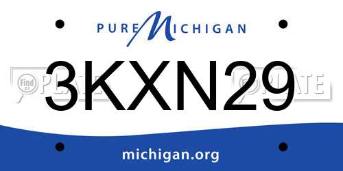 3KXN29 Michigan License Plate