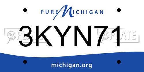 3KYN71 Michigan License Plate