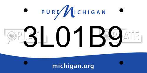 3L01B9 Michigan License Plate