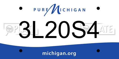 3L20S4 Michigan License Plate