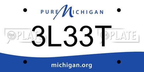 3L33T Michigan License Plate