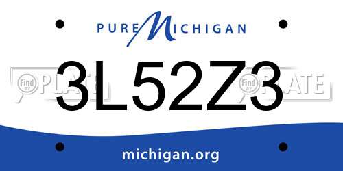 3L52Z3 Michigan License Plate